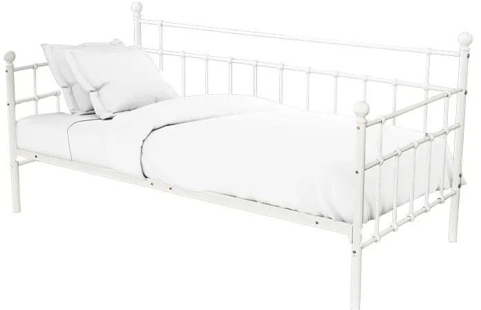 Κρεβάτι-Καναπές Havelock λευκό μεταλλικό 90x190x98εκ 194x95.7x98 εκ.