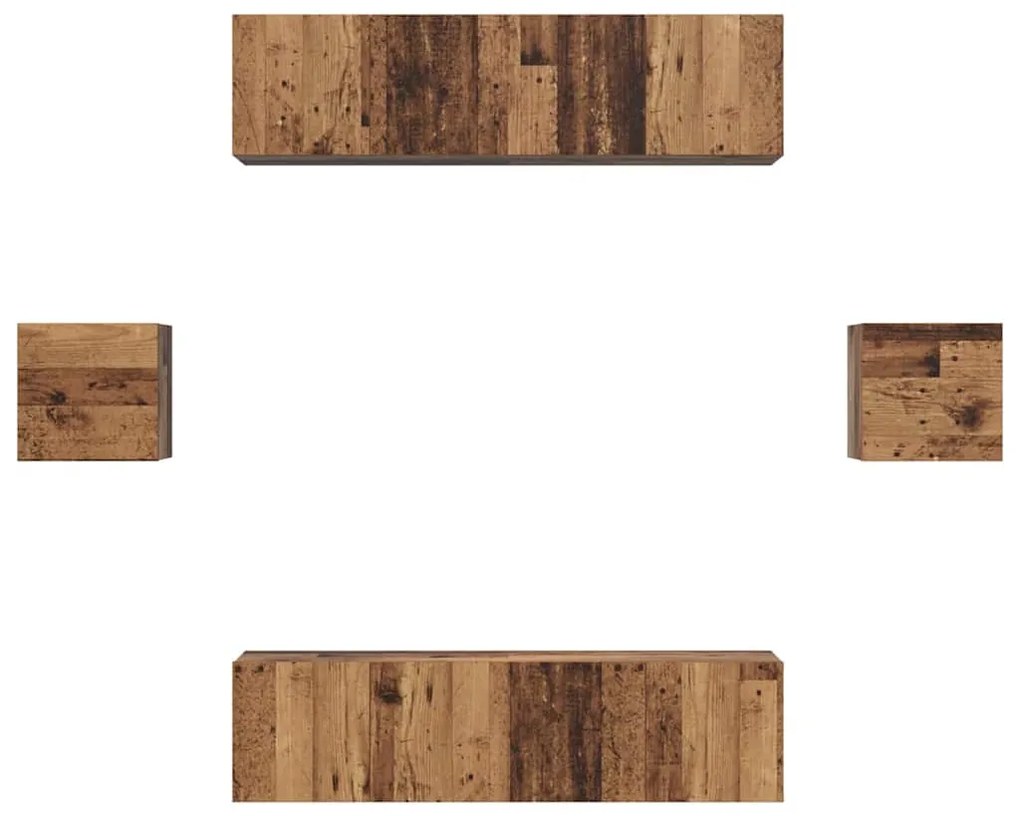 vidaXL Σετ επίπλου τηλεόρασης 6 pcs Παλιό Ξύλο Επεξεργασμένο ξύλο