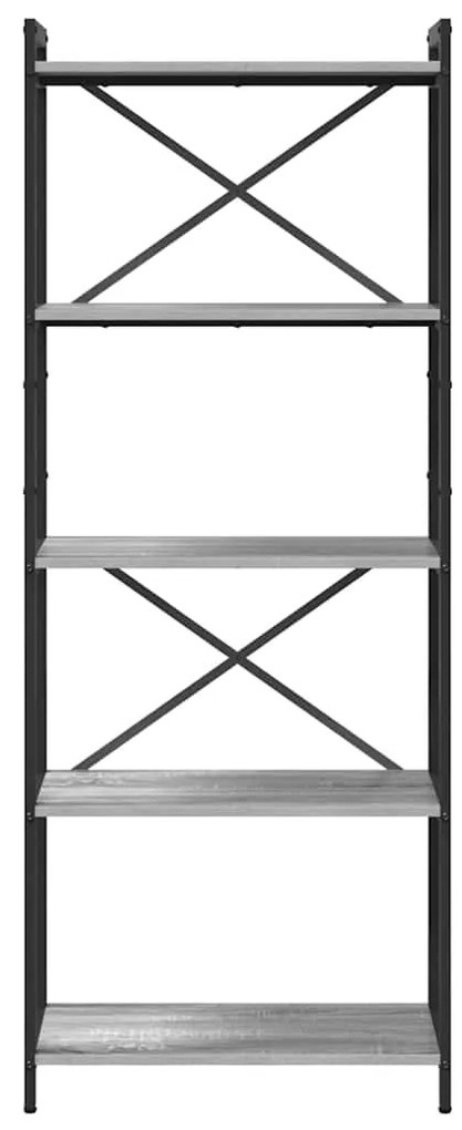 vidaXL Βιβλιοθήκη Γκρι sonoma 60 x 30 x 153 εκ Επεξεργασμένο ξύλο