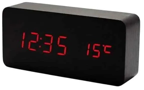 Ξύλινο Ψηφιακό Ρολόι LED με Θερμόμετρο VST-862 – LED Wooden Clock with Temperature Display