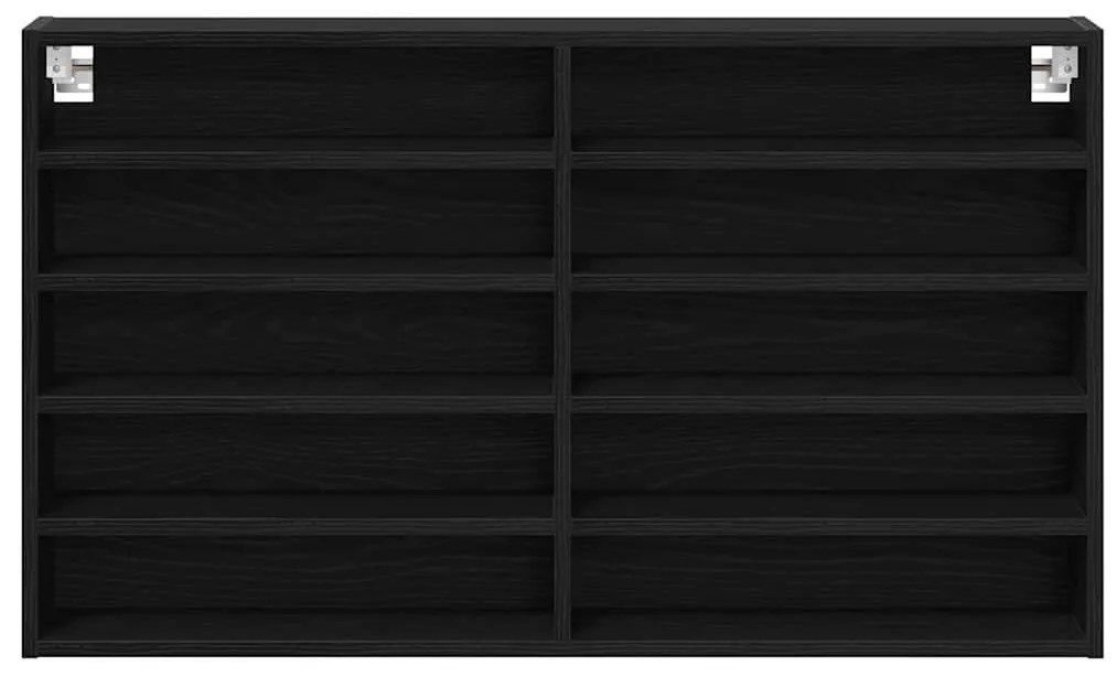 vidaXL Βιτρίνα με ράφι Μαύρη Οξυά 100 x 15 x 58 cm Επεξεργασμένο ξύλο