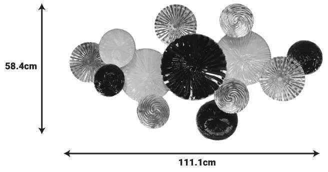 Διακοσμητικό τοίχου Faim Inart μέταλλο σε χρυσή, μαύρη και λευκή απόχρωση 111.1x5.7x58.4εκ 111.1x2.7x58.4 εκ.
