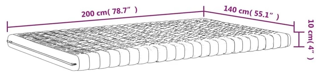 Στρώμα Αφρού 7 Ζωνών Σκληρότητα 20 ILD Λευκό 140 x 200 εκ. - Λευκό