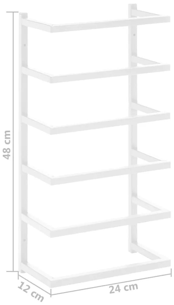 vidaXL Βάση για Πετσέτες Επιτοίχια Λευκή 24 x 12 x 48 εκ. Ατσάλινη