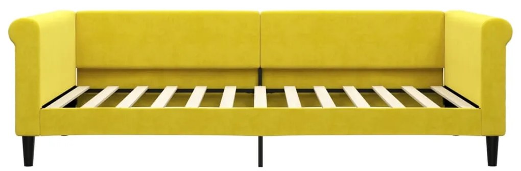 vidaXL Καναπές Κρεβάτι Συρόμεν. Κίτρινος 100x200εκ Βελούδινος Συρτάρια