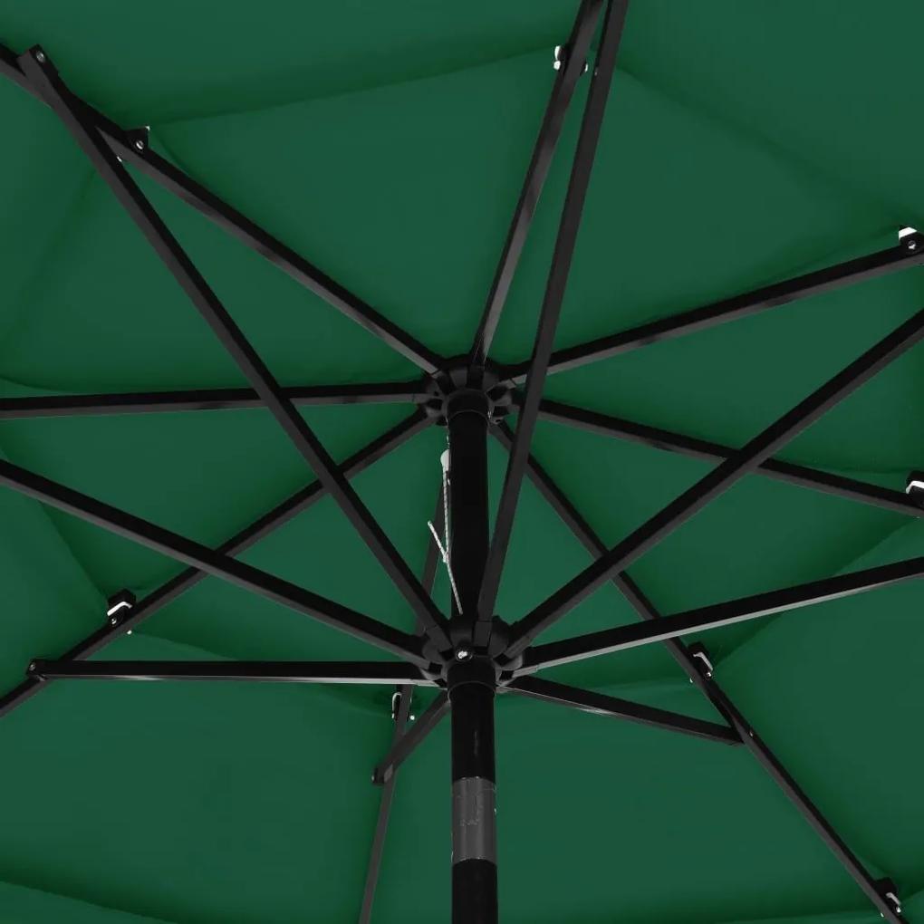 Ομπρέλα 3 Επιπέδων Πράσινη 3 μ. με Ιστό Αλουμινίου - Πράσινο