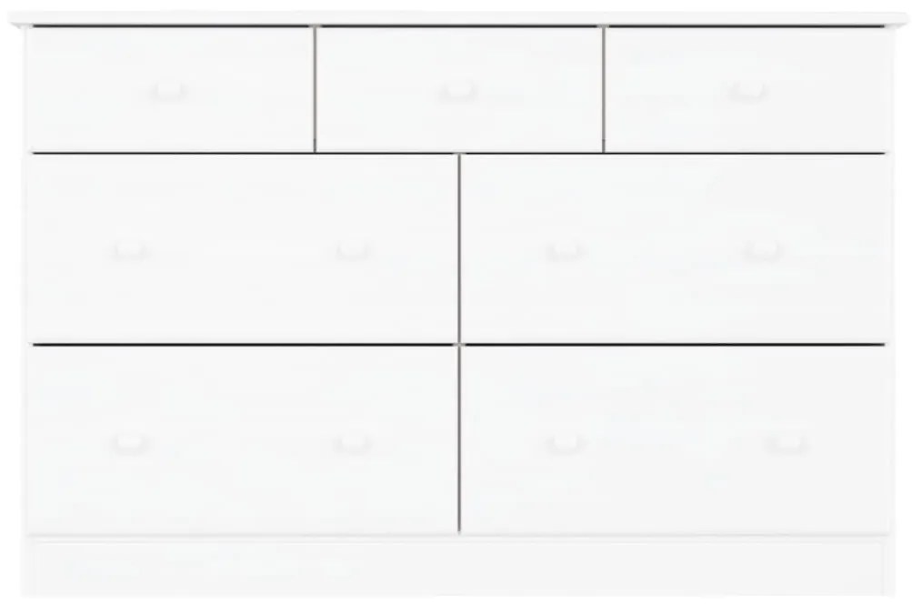 Συρταριέρα ALTA Λευκή 112 x 35 x 73 εκ. από Μασίφ Ξύλο Πεύκου - Λευκό