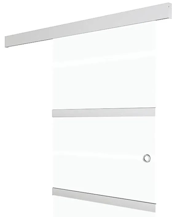 vidaXL Συρόμενη Πόρτα Ασημί 76 x 212 εκ. από Γυαλί ESG / Αλουμίνιο