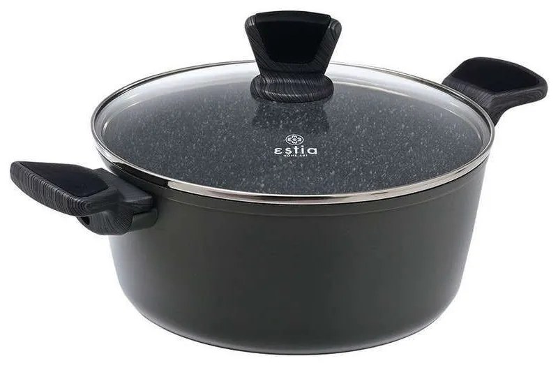 Κατσαρόλα Αντικολλητική Ρηχή Cuisson 01-11123 Φ24cm Dark Grey Estia 24cm Αλουμίνιο