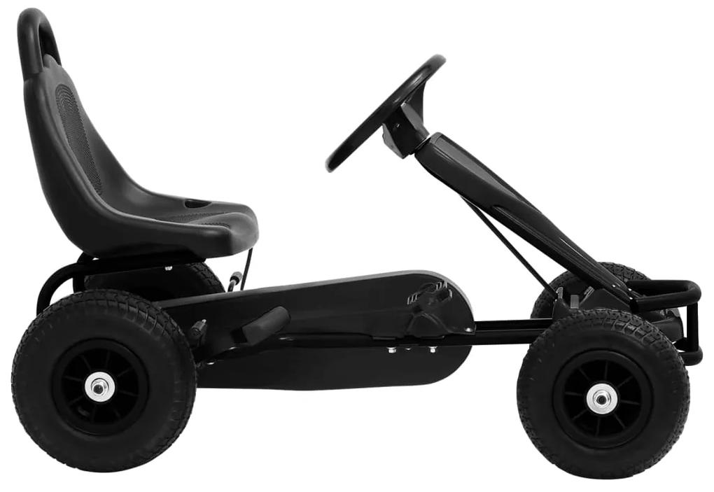 vidaXL Go Kart με Πετάλια και Λάστιχα Πεπιεσμένου Αέρα Μαύρο