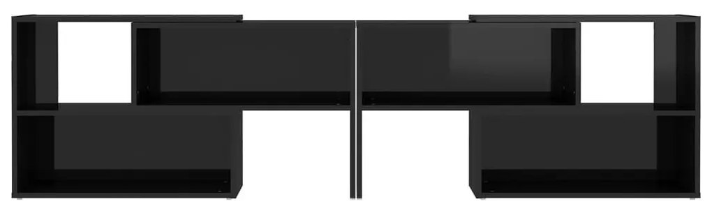 Έπιπλο Τηλεόρασης Γυαλιστερό Μαύρο 149x30x52 εκ. Επεξ. Ξύλο - Μαύρο