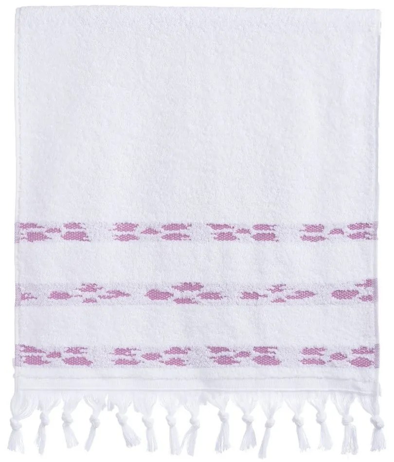Πετσέτα Garnet White-Mauve Nef-Nef Προσώπου 50x90cm 100% Cotton