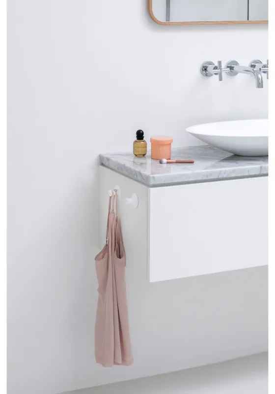 Σετ 2 κρεμάστρων Brabantia ReNew 1003486, Περιλαμβάνεται σετ τοποθέτησης, Μέχρι 2 kg, Λευκό