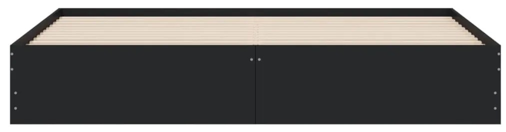 vidaXL Πλαίσιο Κρεβατιού με Συρτάρια Μαύρο 160x200 εκ Επεξεργ. Ξύλο