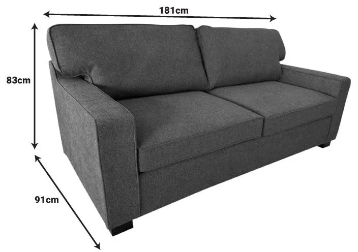 Καναπές - Κρεβάτι Polaris 2θέσιος Ύφασμα Ανθρακί 181x91x83 εκ. 181x91x83 εκ.