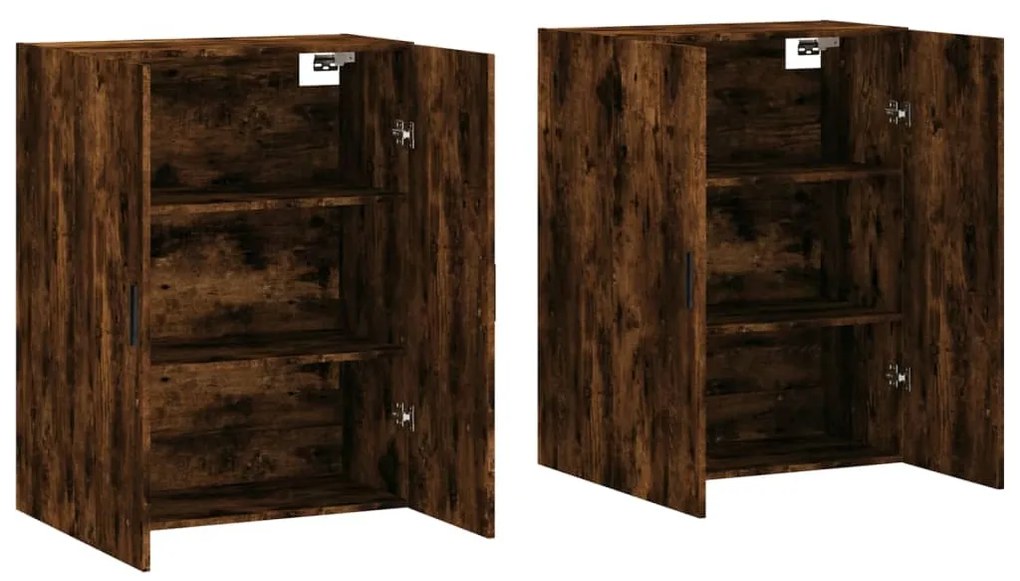 vidaXL Ντουλάπια Τοίχου 2 τεμ. Καπνιστή Δρυς 69,5 x 34 x 90 εκ.