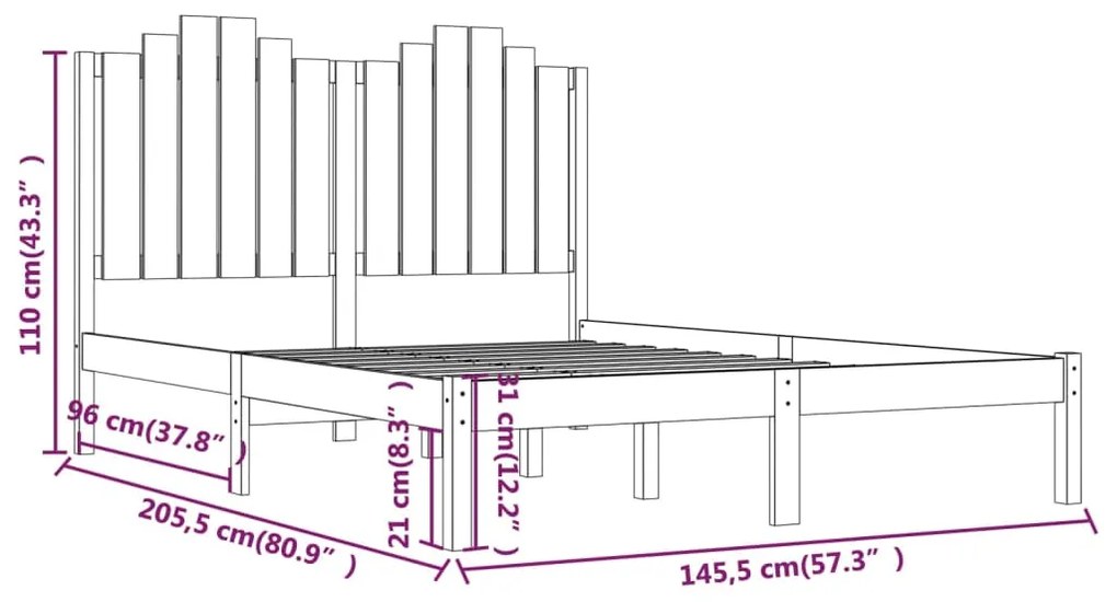 ΠΛΑΙΣΙΟ ΚΡΕΒΑΤΙΟΥ ΜΑΥΡΟ 140 X 200 ΕΚ. ΑΠΟ ΜΑΣΙΦ ΞΥΛΟ ΠΕΥΚΟΥ 3103782