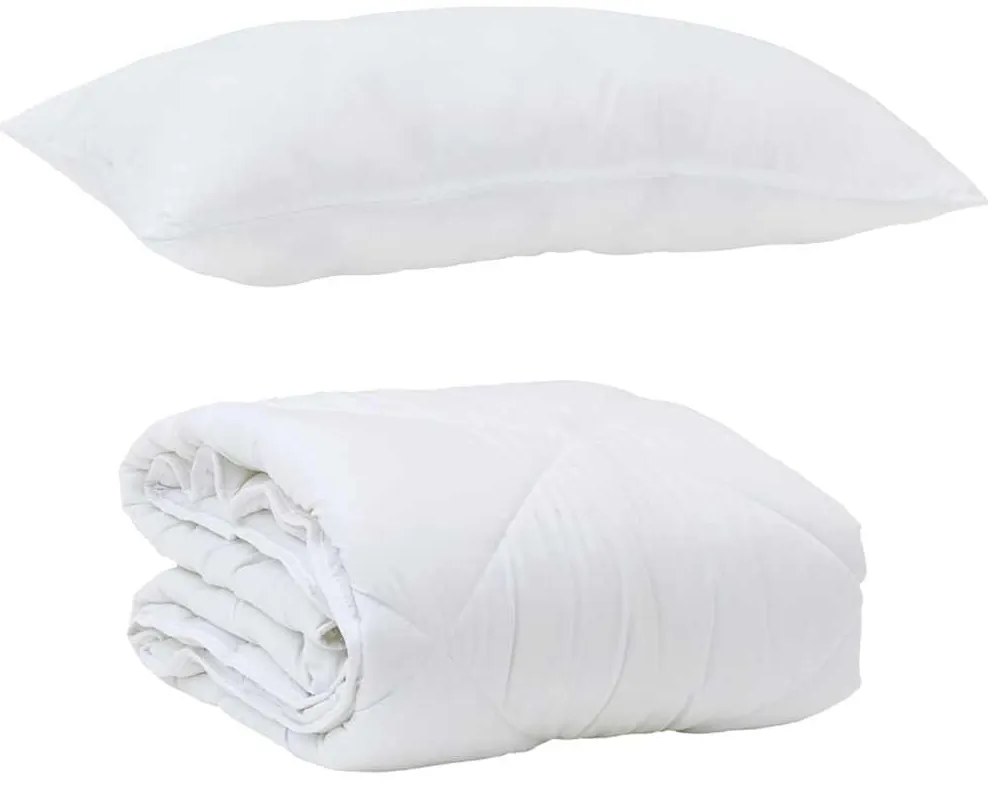 vidaXL Διπλωμένη Κουβέρτα Όλων των Εποχών 2 pcs Λευκό 155 x 220 cm
