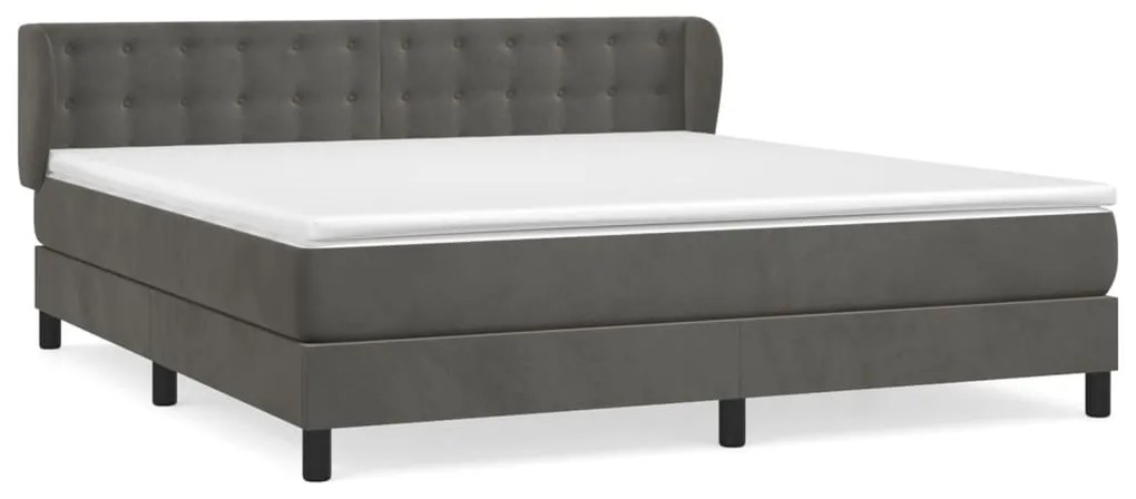 ΚΡΕΒΑΤΙ BOXSPRING ΜΕ ΣΤΡΩΜΑ ΣΚΟΥΡΟ ΓΚΡΙ 160X200 ΕΚ. ΒΕΛΟΥΔΙΝΟ 3127740