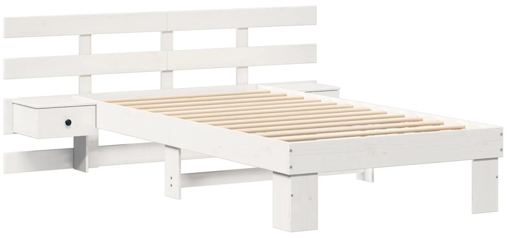 vidaXL Σκελετός Κρεβατιού Λευκό 75 x 190 cm Μασίφ ξύλο πεύκου