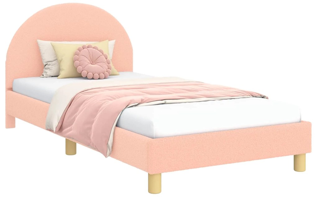 vidaXL Κρεβάτι Παιδικής Κρεβατοκάμαρας με Κεφαλάκι Ροζ 90 x 190 cm