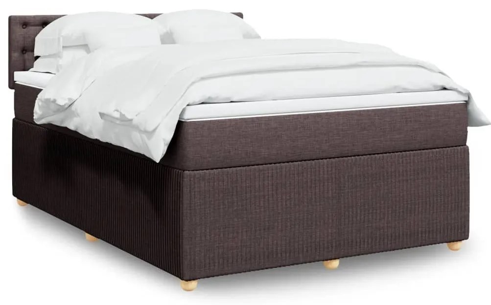 ΚΡΕΒΑΤΙ BOXSPRING ΜΕ ΣΤΡΩΜΑ ΣΚΟΥΡΟ ΚΑΦΕ 140X200 ΕΚ ΥΦΑΣΜΑΤΙΝΟ 3289796