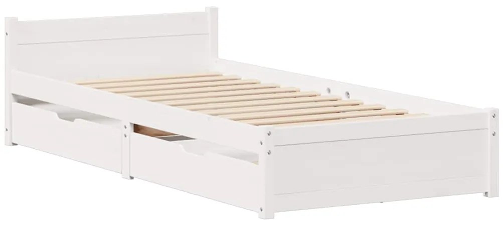 vidaXL Σκελετός Κρεβ. Χωρίς Στρώμα Λευκό 90x190 εκ Μασίφ Πεύκο