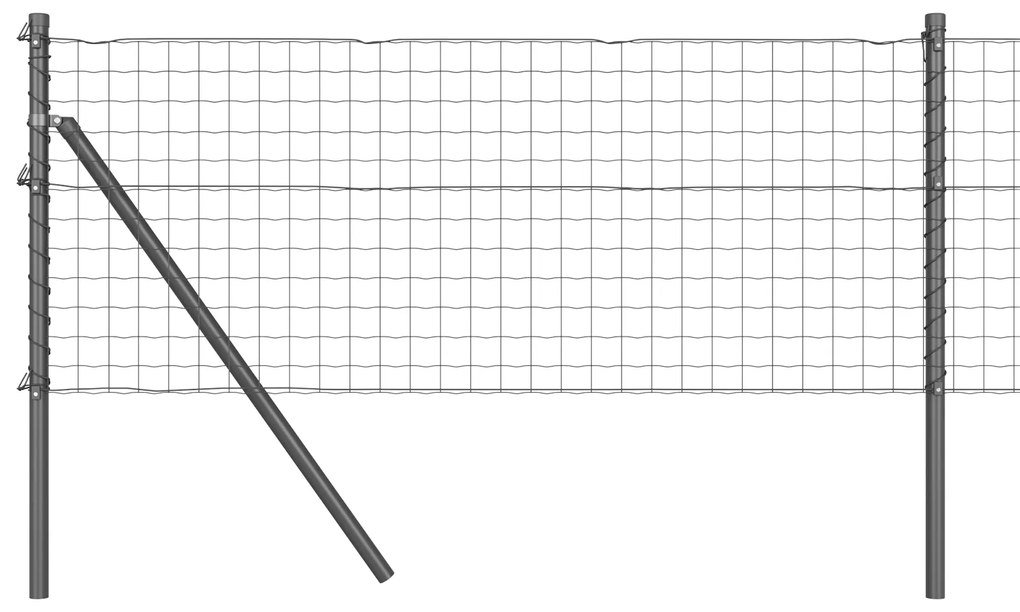 vidaXL Euro Fence με 13 Πόλους 0.6x50 μ Γαλβανισμένο Ατσάλι Γκρι