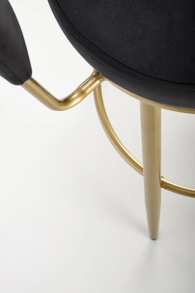 H115 bar stool, black / gold