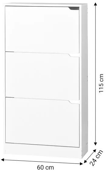 Παπουτσοθήκη Mia 9 ζευγών λευκό 60x24x115 εκ 60x24x115 εκ.