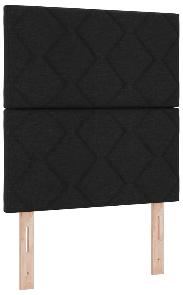 vidaXL κρεβάτι box spring με στρώμα μαύρο 80x200 εκ. ύφασμα