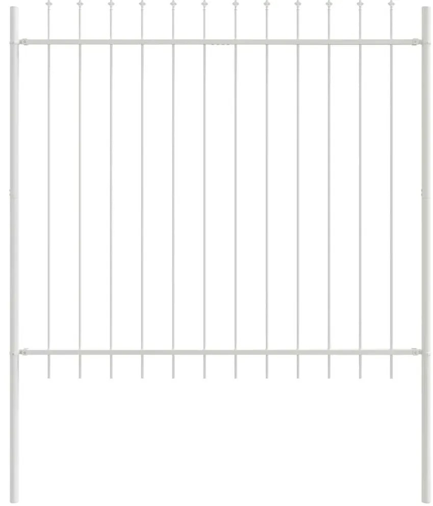 vidaXL Φράχτης Κήπου 2 pcs Λευκό 3,4 x 1,5 μ Ατσάλι με Πούδρα