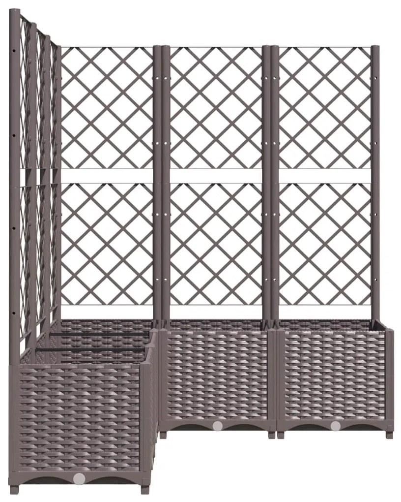 vidaXL Ζαρντινιέρα Κήπου με Καφασωτό Καφέ 120 x 120 x 136 εκ. από PP