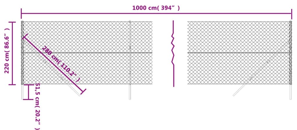 vidaXL Συρματόπλεγμα Περίφραξης Πράσινο 2,2 x 10 μ. με Στύλους