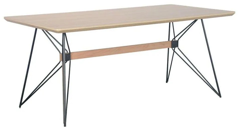 Τραπέζι Τραπεζαρίας Rigote 02-0436 180x90x77cm Sonoma-Black Mdf, Metal
