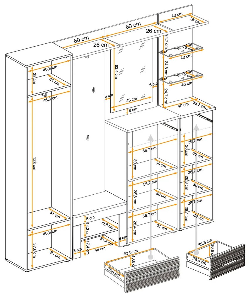 Swap XIX Σύνθεση Καφέ δρυς 280x180x40