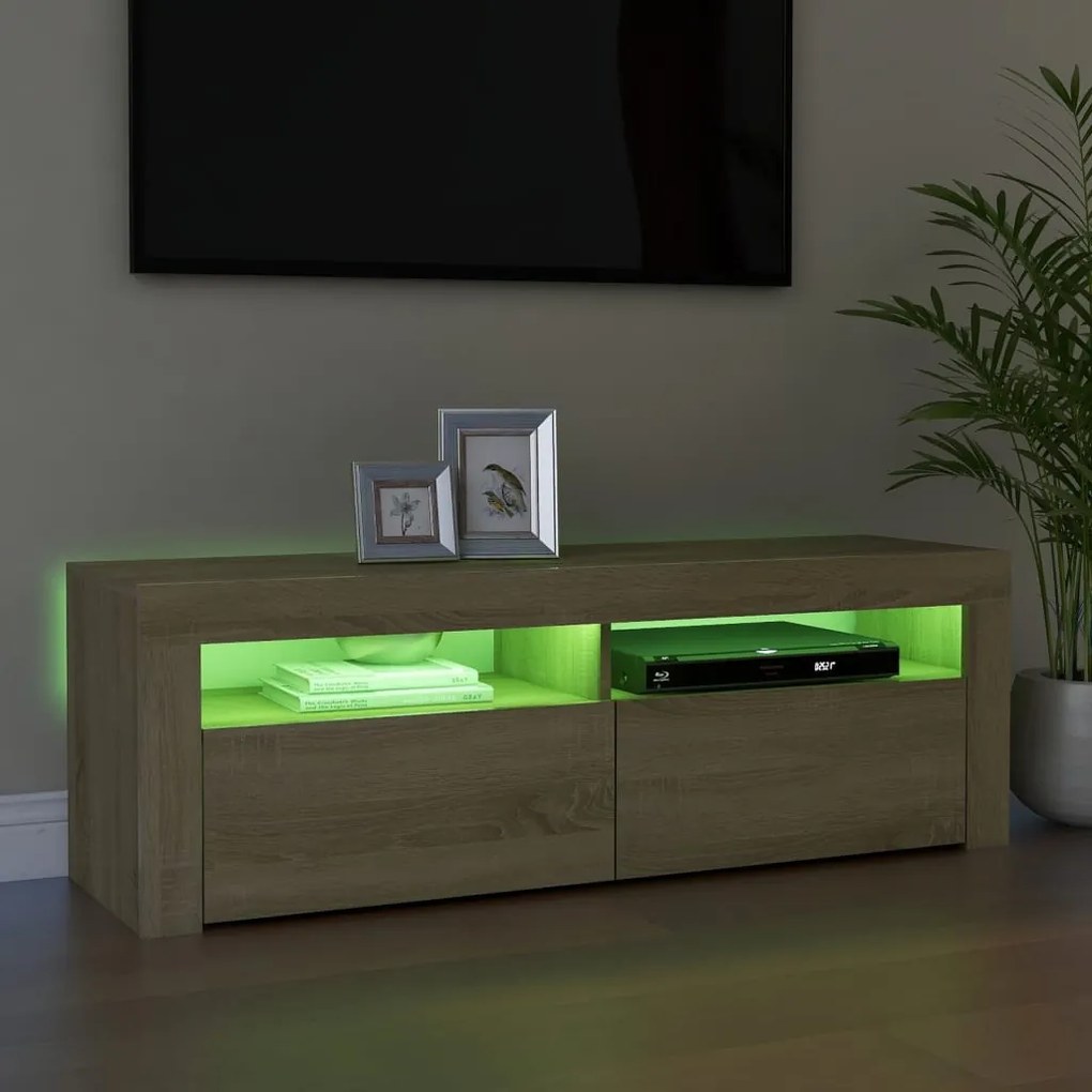 Έπιπλο Τηλεόρασης με LED Sonoma Δρυς 120x35x40 εκ. 804313
