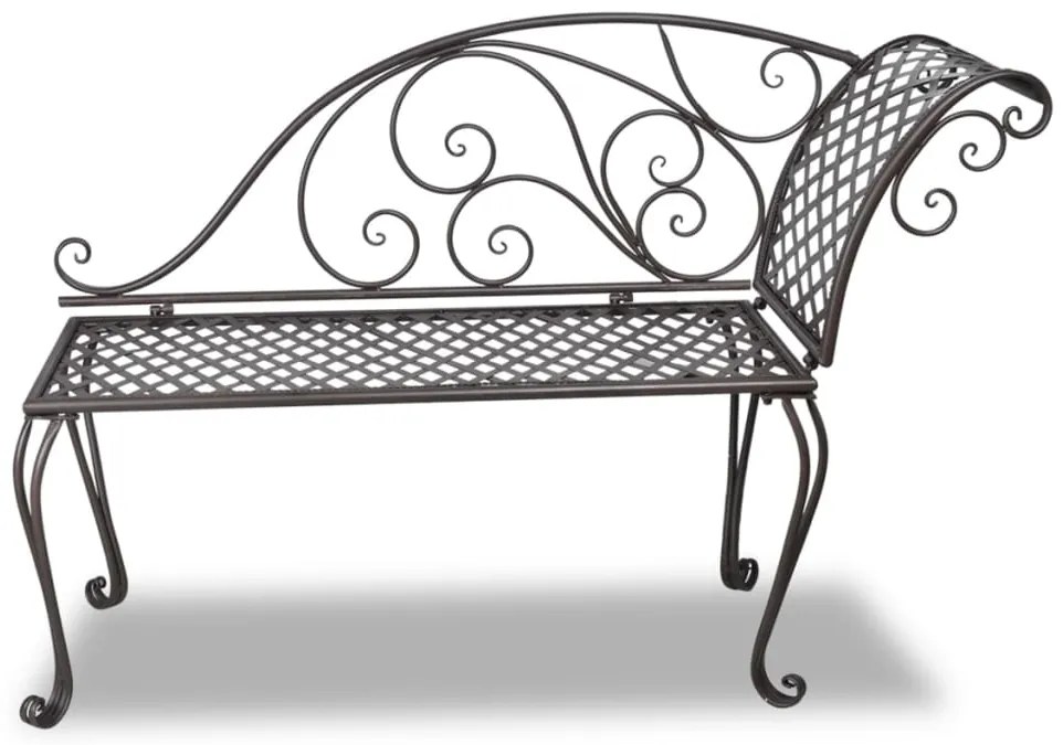 vidaXL Ανάκλιντρο Κήπου Αντικέ Καφέ 128 εκ. Ατσάλινο