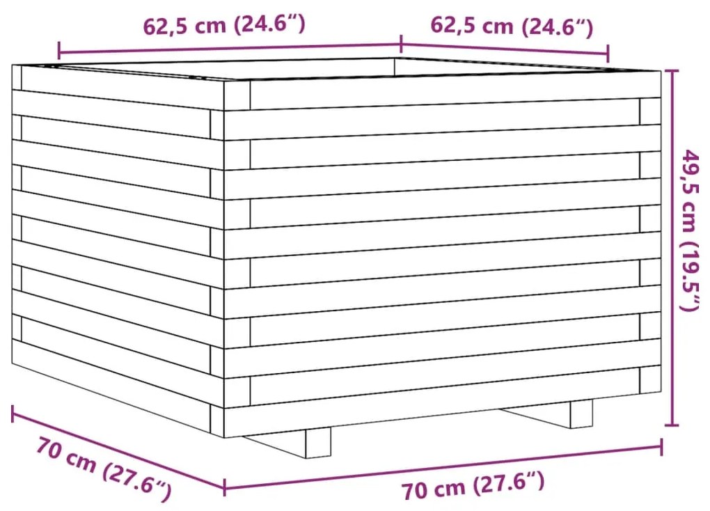 ΖΑΡΝΤΙΝΙΕΡΑ ΚΗΠΟΥ 70X70X49,5 ΕΚ ΑΠΟ ΜΑΣΙΦ ΞΥΛΟ ΠΕΥΚΟΥ 847363