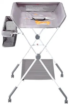 VEVOR Foldable Baby Changing Diaper Station with Side Basket &amp; Wheels Light Gray