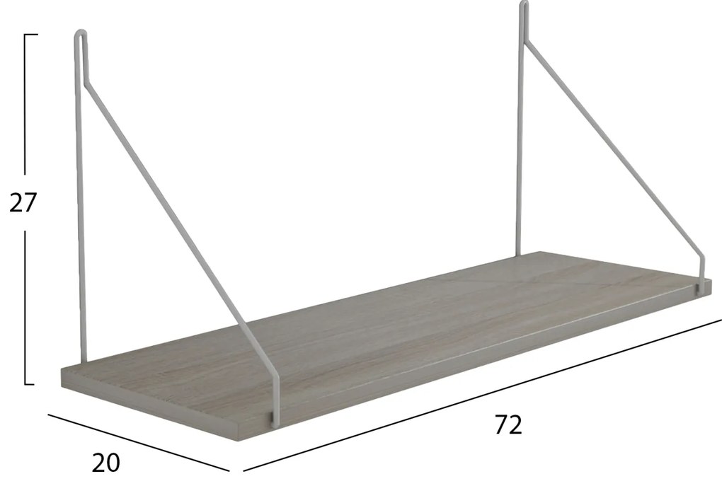 Ραφι Τοίχου Agilan Μελαμίνης Sonoma-Λευκο 72x20x27Yεκ.
