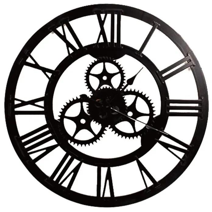 Ξύλινο Ρολόι Τοίχου με Γρανάζια 70 cm Home Deco Factory HO2926
