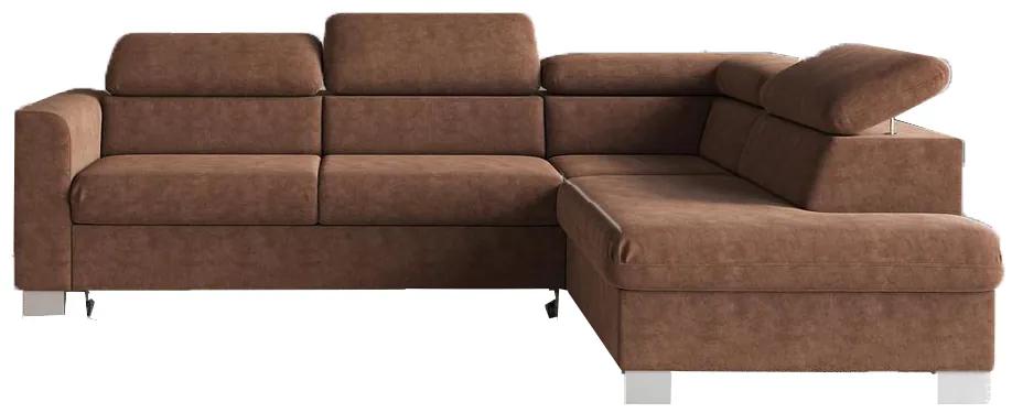 Γωνιακός καναπές κρεβάτι Felin με αποθηκευτικό χώρο, καφέ 255x191x83cm Δεξιά γωνία – BEL-TED-035
