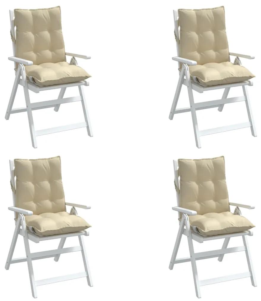 vidaXL Μαξιλάρια Καρέκλας Χαμηλή Πλάτη 4 τεμ. Μπεζ Ύφασμα Oxford