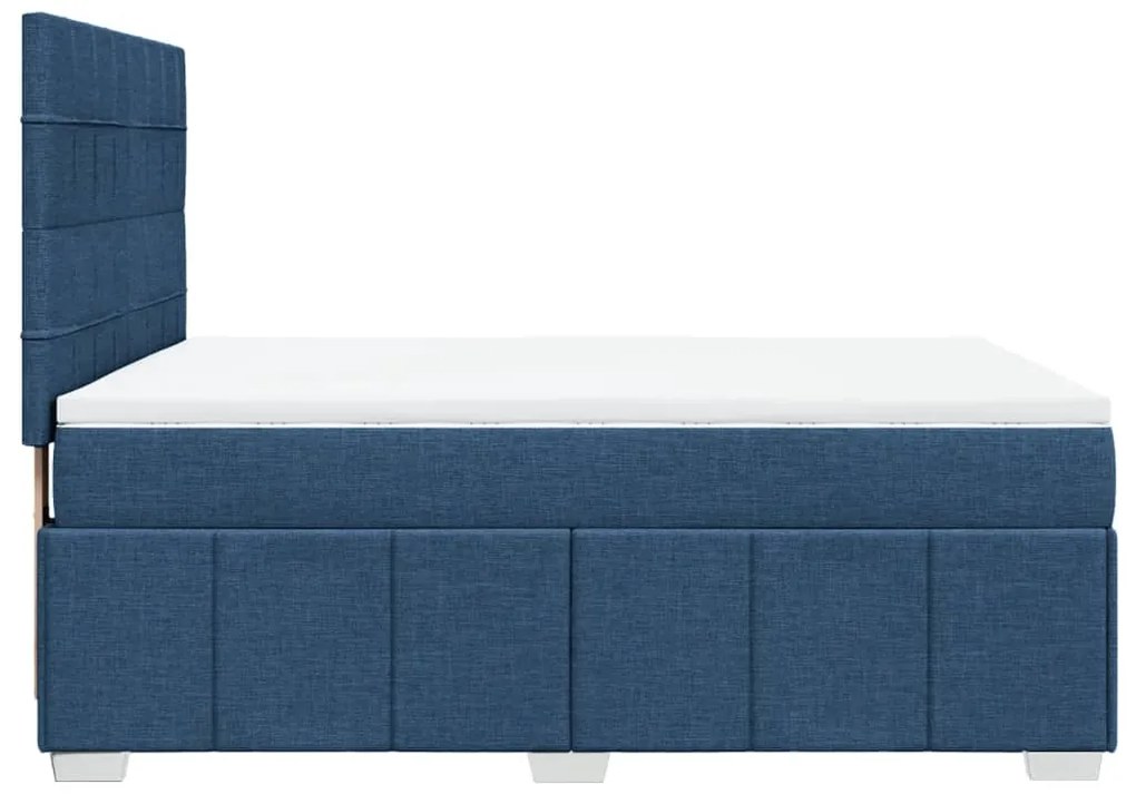 Κρεβάτι Boxspring με Στρώμα Μπλε 160x200 εκ. Υφασμάτινο 3291725