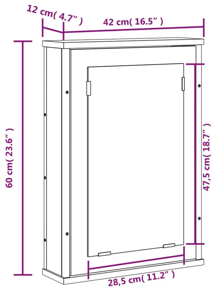 ΚΑΘΡΕΦΤΗΣ ΜΠΑΝΙΟΥ ΝΤΟΥΛΑΠΙ ΓΚΡΙ SONOMA 42X12X60 ΕΚ ΕΠΕΞ. ΞΥΛΟ 842434