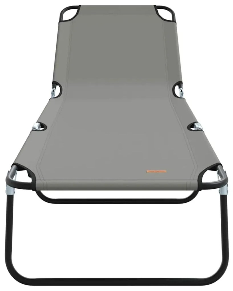 vidaXL Πτυσσόμενη ξαπλώστρα 1-πρόσωπο Γκρι 56 x 189 x 87 εκ. ύφασμα