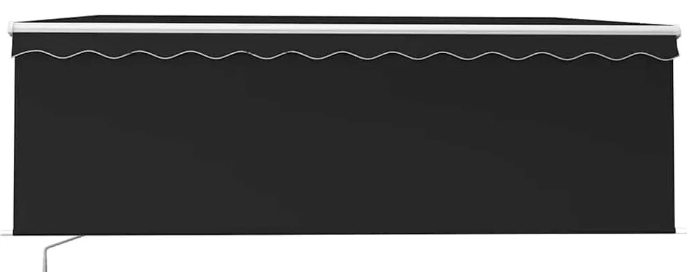 vidaXL Τέντα Συρόμενη Χειροκίνητη με Σκίαστρο & LED Ανθρακί 4,5 x 3 μ.