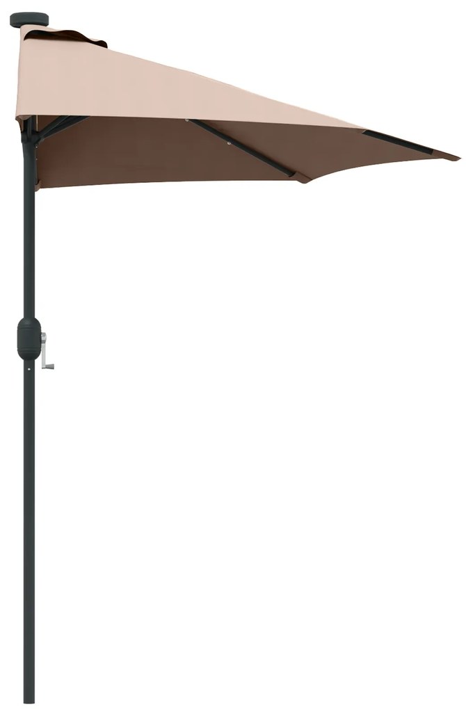 vidaXL Ομπρέλα Κήπου Taupe 294 x 150 x 223 εκ ύφασμα