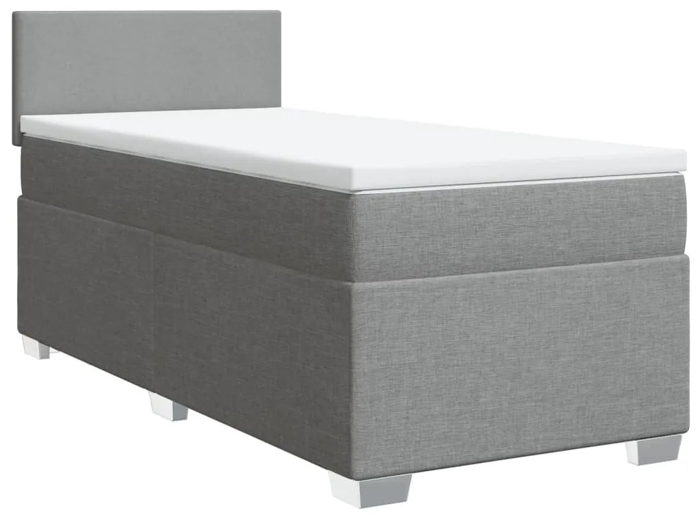 ΚΡΕΒΑΤΙ BOXSPRING ΜΕ ΣΤΡΩΜΑ ΑΝΟΙΧΤΟ ΓΚΡΙ 90X190 ΕΚ. ΥΦΑΣΜΑΤΙΝΟ 3288036